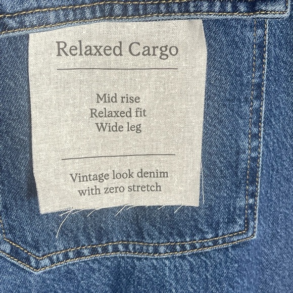 Cotton On Relaxed Cargo Jeans Nordic Blue Size 36 Vintage Fit Denim - Picture 4 of 10